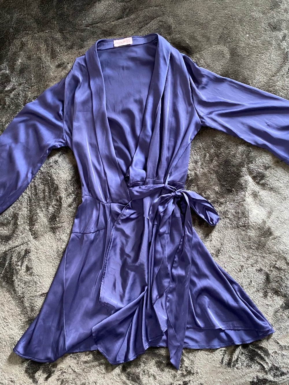 Flowy Satin Women's Long Sleeve Dress